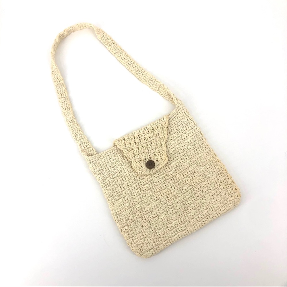 🎈 Vintage Cream Hand Crochet Cotton Purse